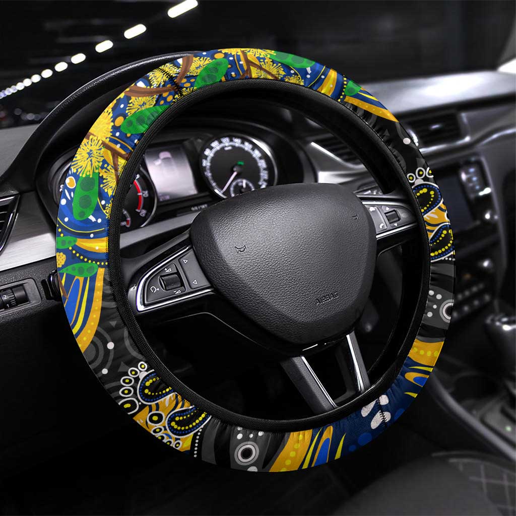 NAIDOC Week 2025 Eagles Football Steering Wheel Cover Aboriginal Dot Painting