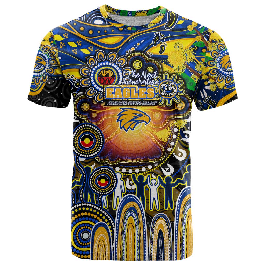 Personalised NAIDOC Week 2025 Eagles Football T Shirt Aboriginal Dot Painting