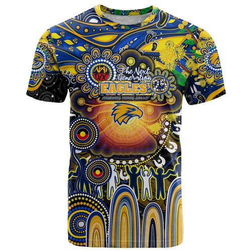 Personalised NAIDOC Week 2025 Eagles Football T Shirt Aboriginal Dot Painting