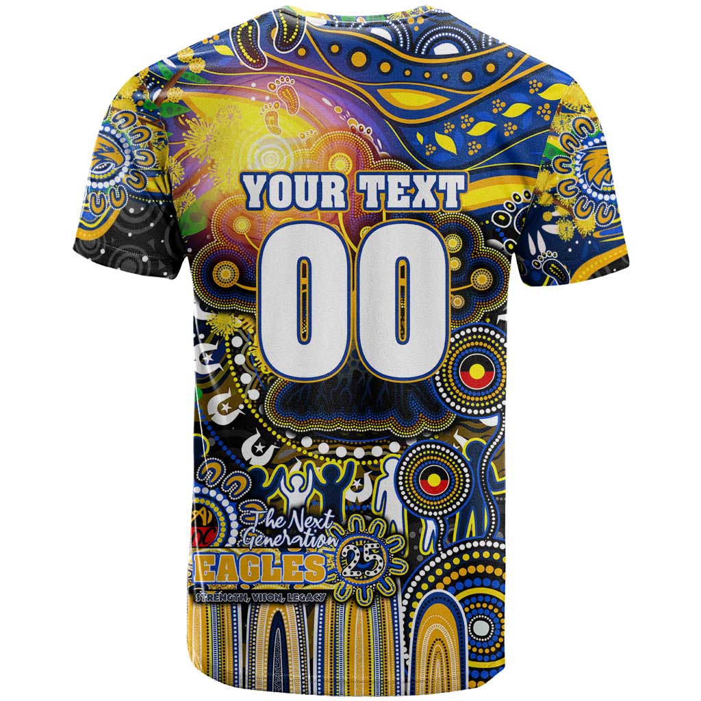 Personalised NAIDOC Week 2025 Eagles Football T Shirt Aboriginal Dot Painting