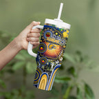 NAIDOC Week 2025 Eagles Football Tumbler With Handle Aboriginal Dot Painting