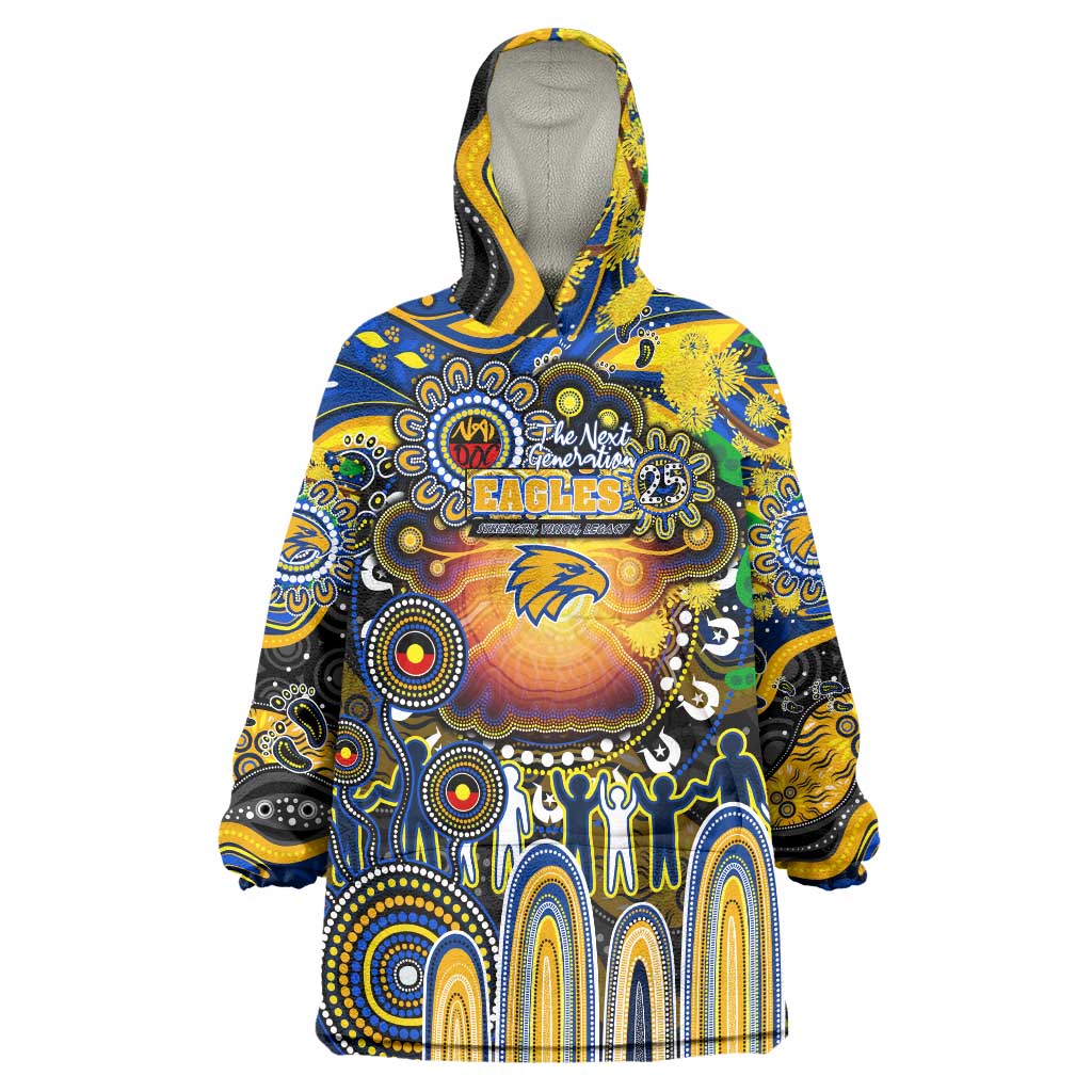 Personalised NAIDOC Week 2025 Eagles Football Wearable Blanket Hoodie Aboriginal Dot Painting