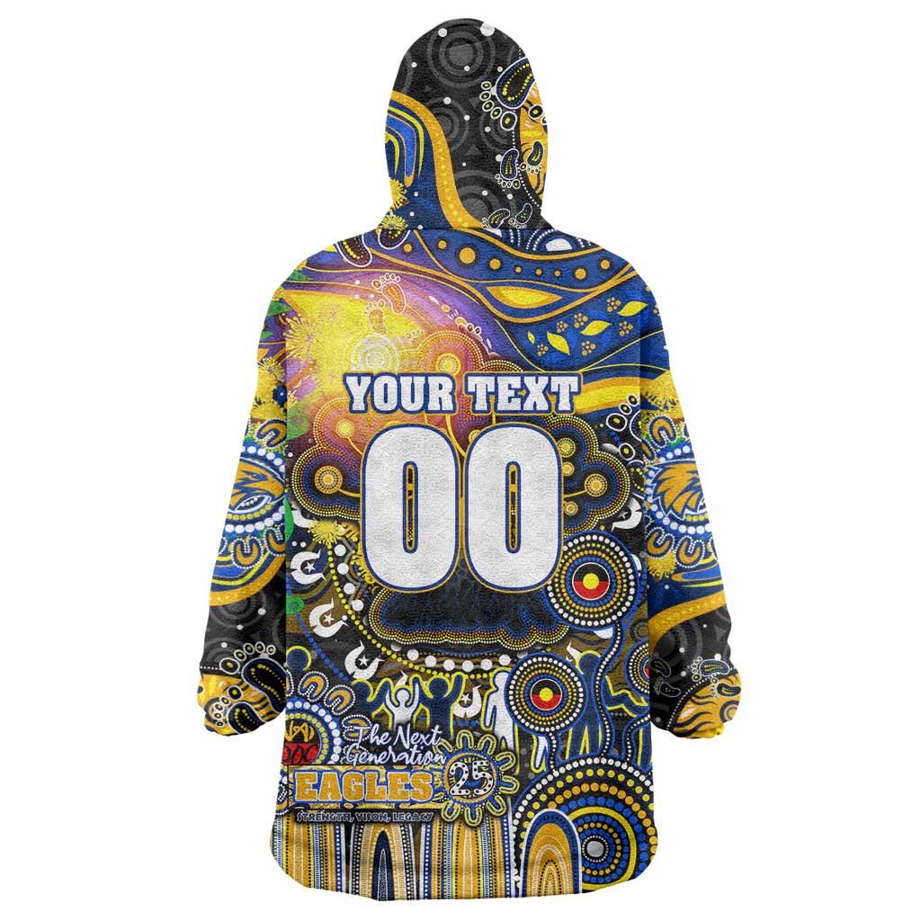 Personalised NAIDOC Week 2025 Eagles Football Wearable Blanket Hoodie Aboriginal Dot Painting