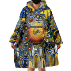 Personalised NAIDOC Week 2025 Eagles Football Wearable Blanket Hoodie Aboriginal Dot Painting