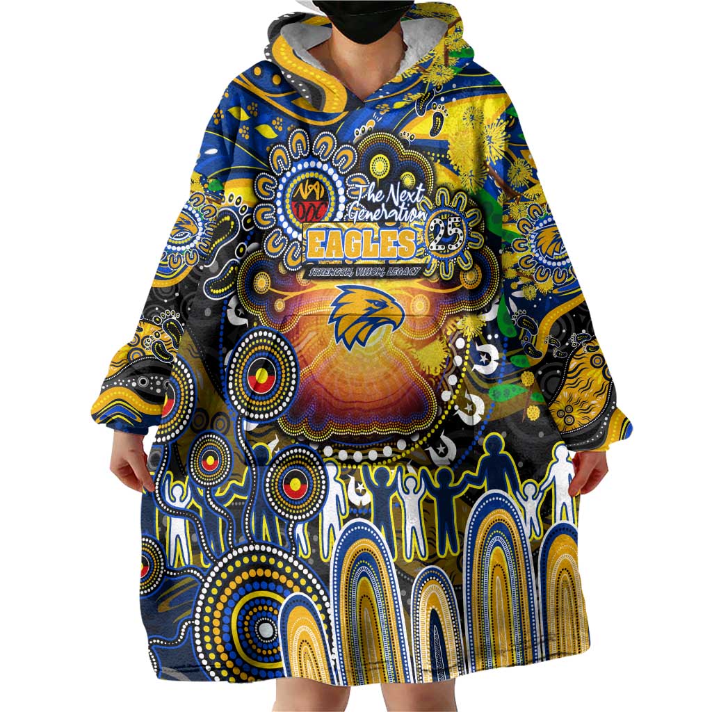 Personalised NAIDOC Week 2025 Eagles Football Wearable Blanket Hoodie Aboriginal Dot Painting