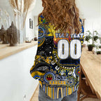 Personalised NAIDOC Week 2025 Eagles Football Women Casual Shirt Aboriginal Dot Painting