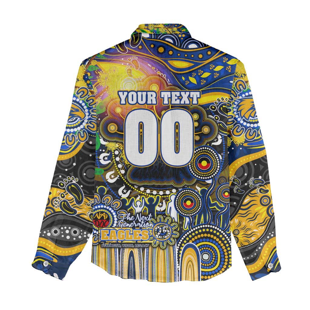 Personalised NAIDOC Week 2025 Eagles Football Women Casual Shirt Aboriginal Dot Painting
