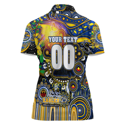 Personalised NAIDOC Week 2025 Eagles Football Women Polo Shirt Aboriginal Dot Painting