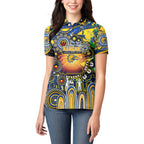 Personalised NAIDOC Week 2025 Eagles Football Women Polo Shirt Aboriginal Dot Painting