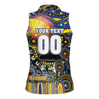 Personalised NAIDOC Week 2025 Eagles Football Women Sleeveless Polo Shirt Aboriginal Dot Painting