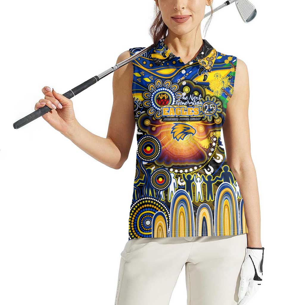Personalised NAIDOC Week 2025 Eagles Football Women Sleeveless Polo Shirt Aboriginal Dot Painting