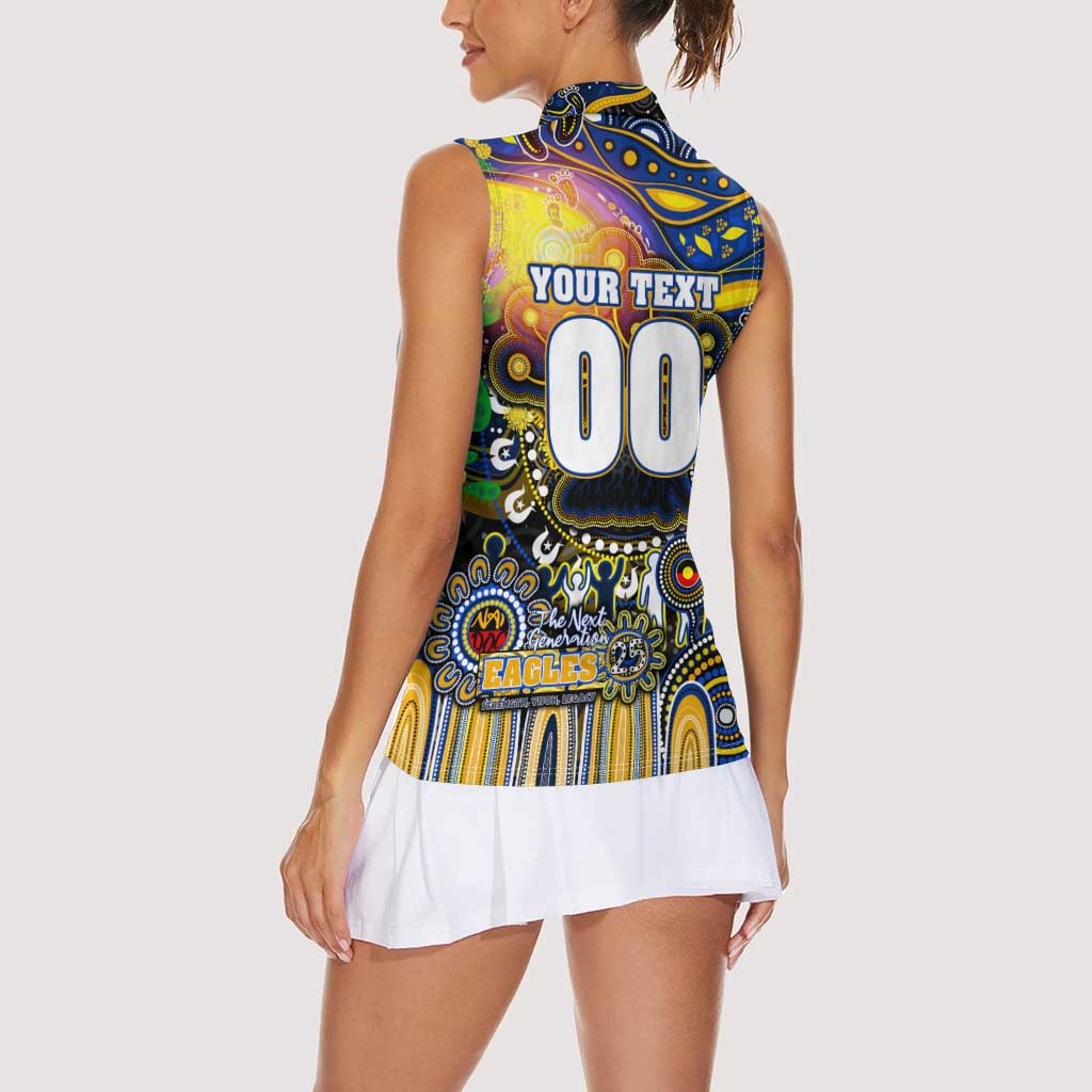 Personalised NAIDOC Week 2025 Eagles Football Women Sleeveless Polo Shirt Aboriginal Dot Painting