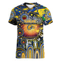 Personalised NAIDOC Week 2025 Eagles Football Women V-Neck T-Shirt Aboriginal Dot Painting
