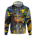 Personalised NAIDOC Week 2025 Eagles Football Zip Hoodie Aboriginal Dot Painting