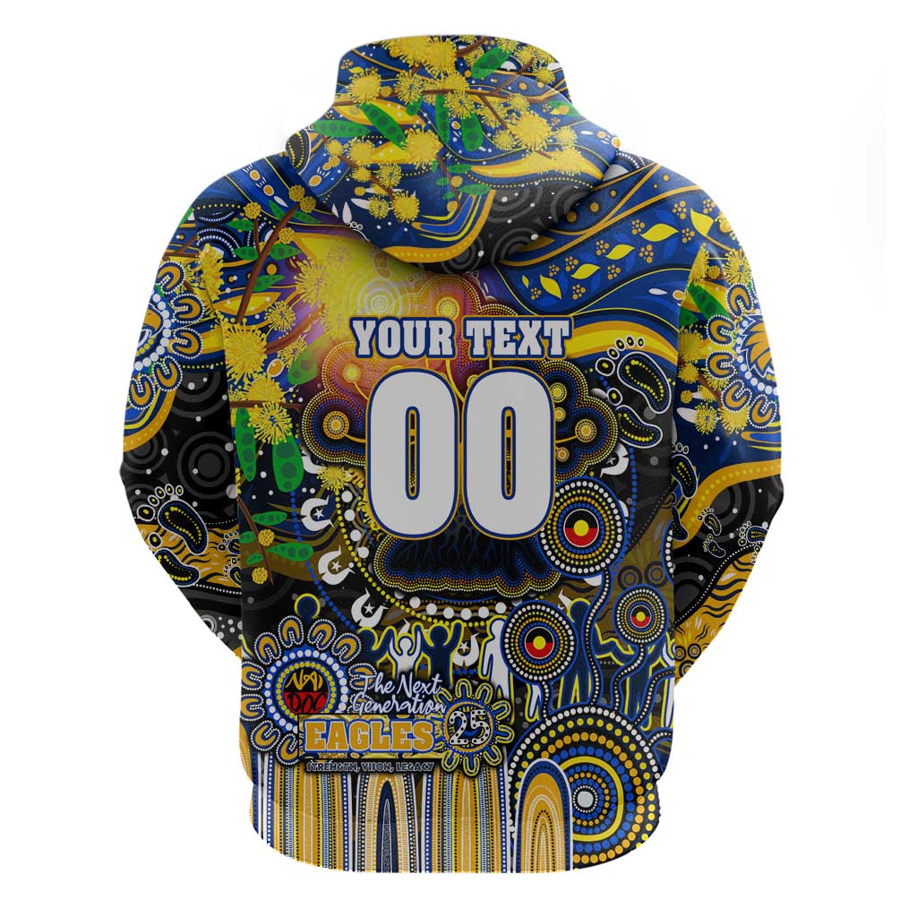 Personalised NAIDOC Week 2025 Eagles Football Zip Hoodie Aboriginal Dot Painting