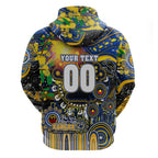 Personalised NAIDOC Week 2025 Eagles Football Zip Hoodie Aboriginal Dot Painting