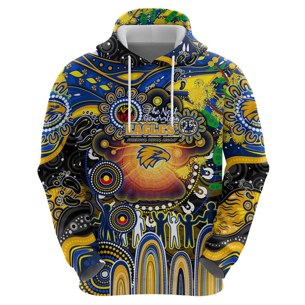 Personalised NAIDOC Week 2025 Eagles Football Zip Hoodie Aboriginal Dot Painting