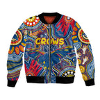 Personalised NAIDOC Week 2024 Adelaide Crows Bomber Jacket Australian Aboriginal Hand Painting