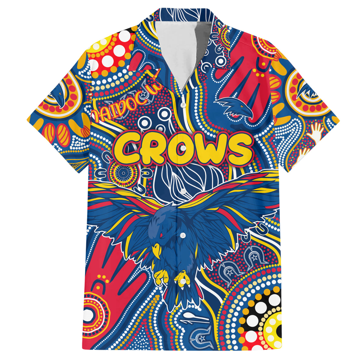 Personalised NAIDOC Week 2024 Adelaide Crows Hawaiian Shirt Australian Aboriginal Hand Painting