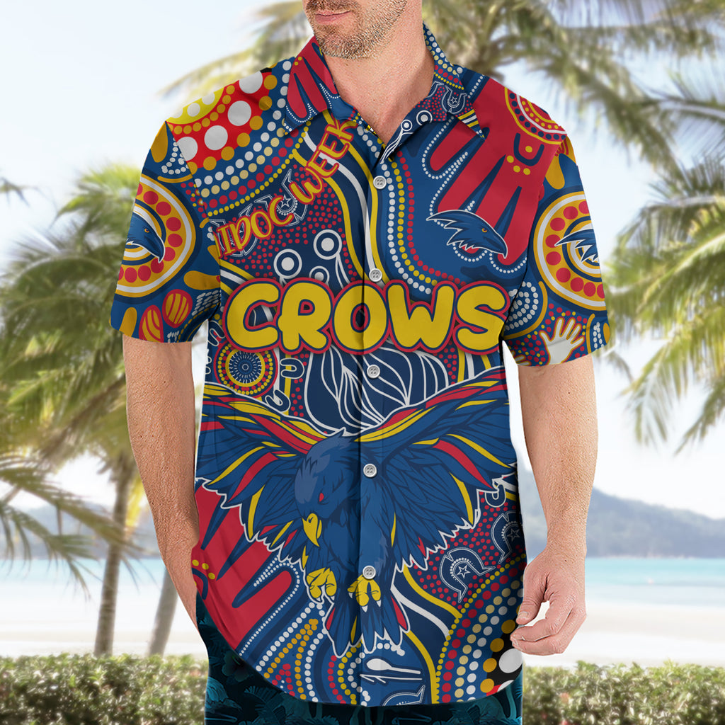 Personalised NAIDOC Week 2024 Adelaide Crows Hawaiian Shirt Australian Aboriginal Hand Painting
