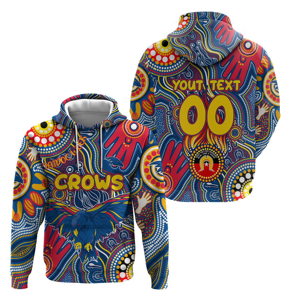 Personalised NAIDOC Week 2024 Adelaide Crows Hoodie Australian Aboriginal Hand Painting