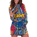 Personalised NAIDOC Week 2024 Adelaide Crows Hoodie Dress Australian Aboriginal Hand Painting