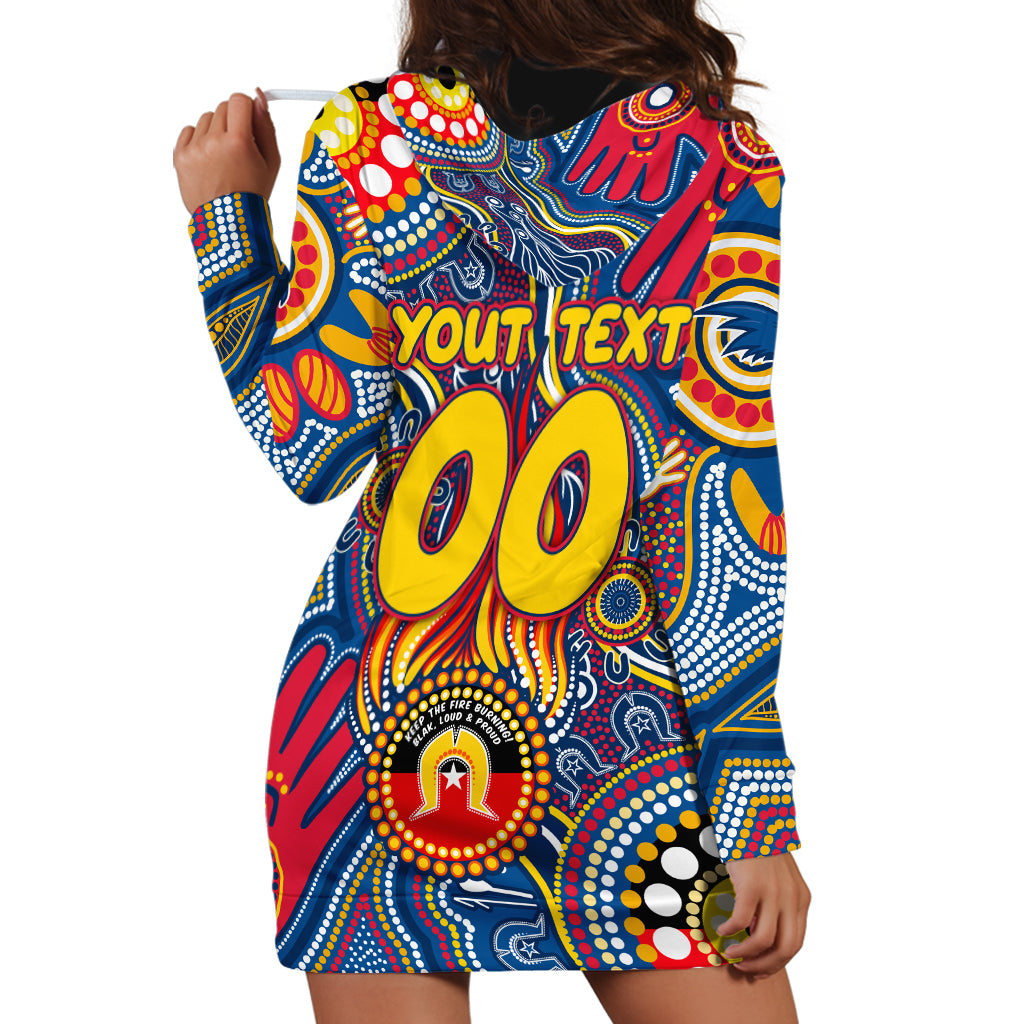 Personalised NAIDOC Week 2024 Adelaide Crows Hoodie Dress Australian Aboriginal Hand Painting