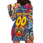 Personalised NAIDOC Week 2024 Adelaide Crows Hoodie Dress Australian Aboriginal Hand Painting