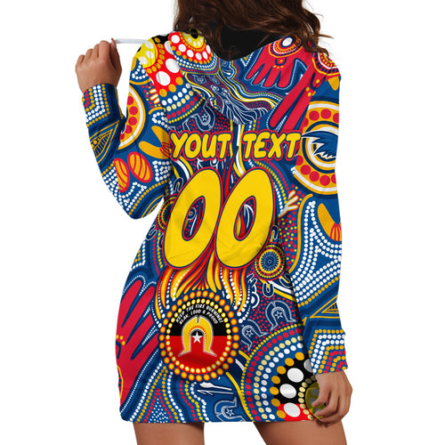 Personalised NAIDOC Week 2024 Adelaide Crows Hoodie Dress Australian Aboriginal Hand Painting