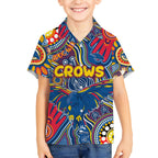 Personalised NAIDOC Week 2024 Adelaide Crows Kid Hawaiian Shirt Australian Aboriginal Hand Painting