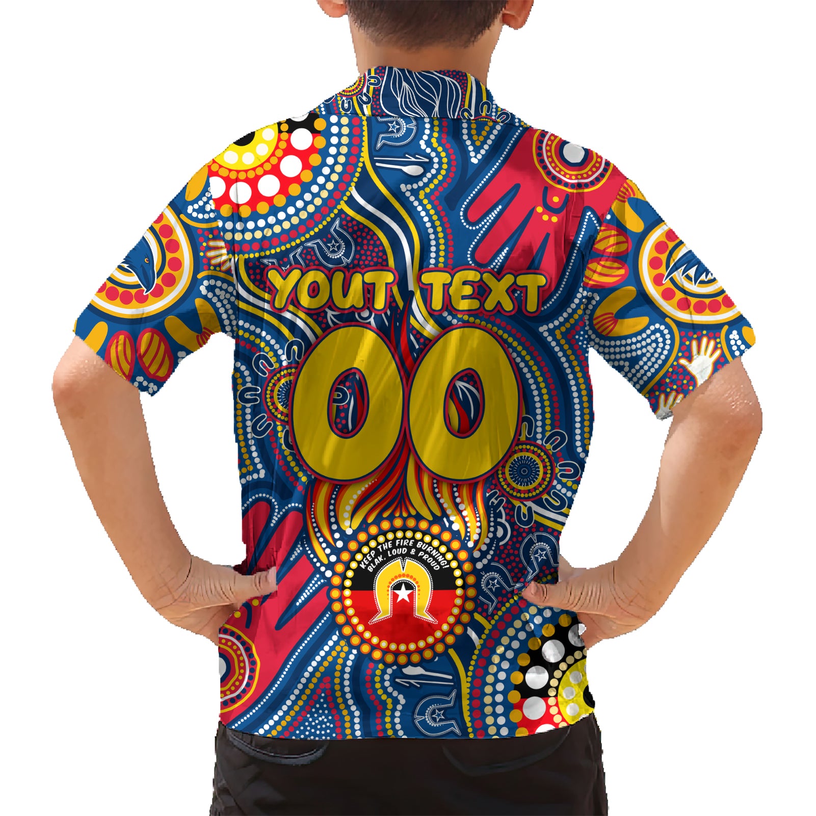 Personalised NAIDOC Week 2024 Adelaide Crows Kid Hawaiian Shirt Australian Aboriginal Hand Painting