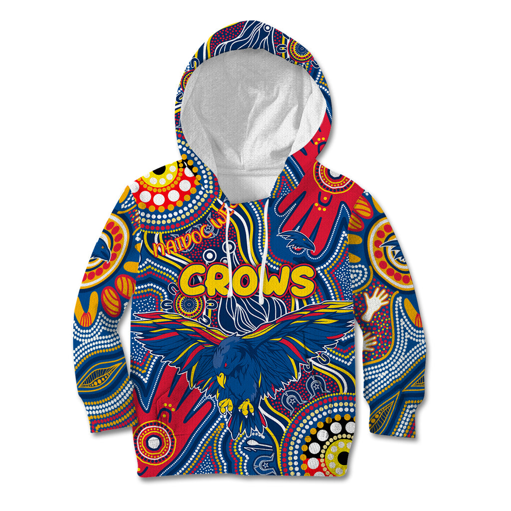 Personalised NAIDOC Week 2024 Adelaide Crows Kid Hoodie Australian Aboriginal Hand Painting