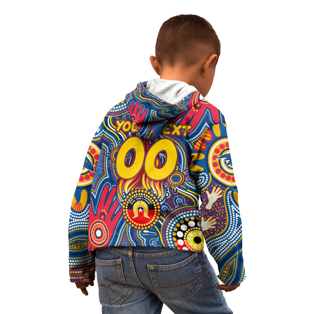 Personalised NAIDOC Week 2024 Adelaide Crows Kid Hoodie Australian Aboriginal Hand Painting
