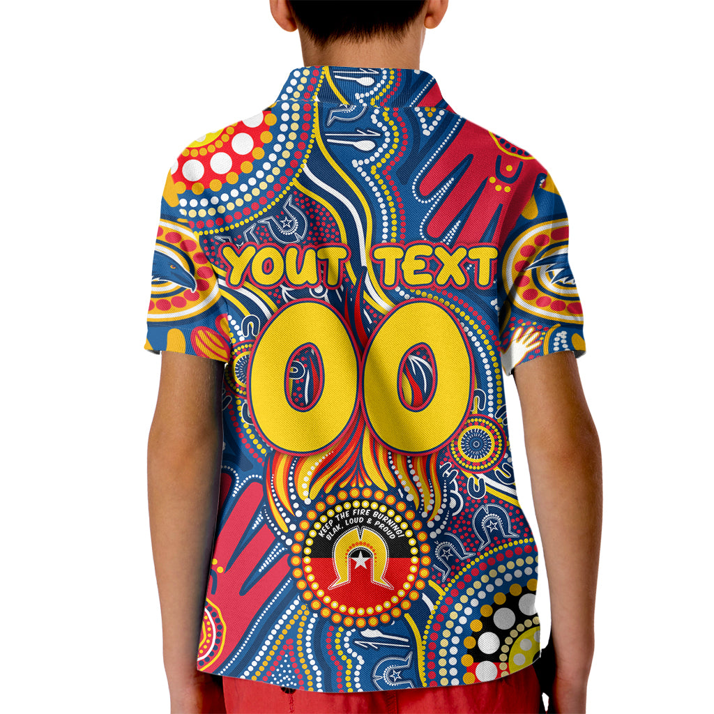 Personalised NAIDOC Week 2024 Adelaide Crows Kid Polo Shirt Australian Aboriginal Hand Painting