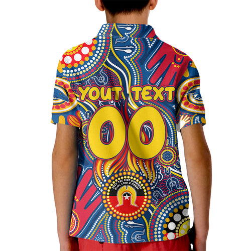 Personalised NAIDOC Week 2024 Adelaide Crows Kid Polo Shirt Australian Aboriginal Hand Painting