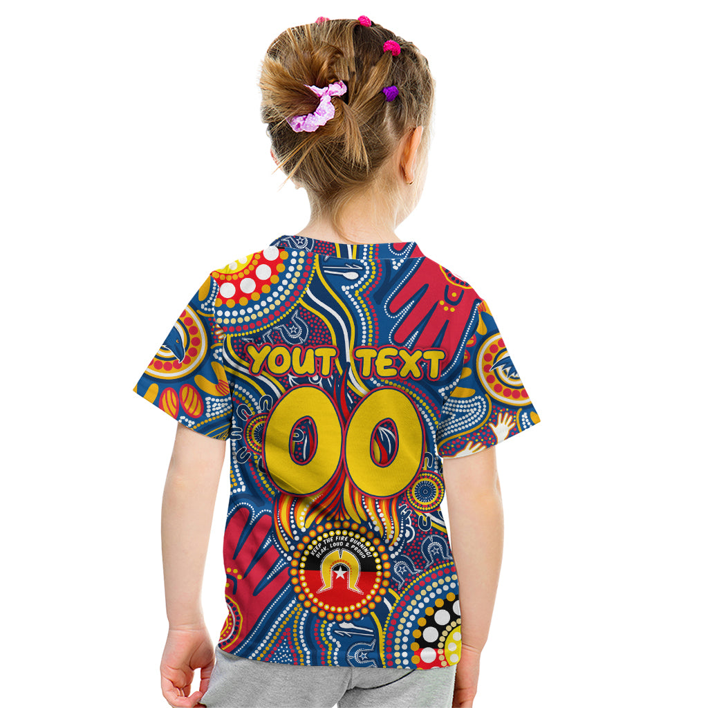 Personalised NAIDOC Week 2024 Adelaide Crows Kid T Shirt Australian Aboriginal Hand Painting
