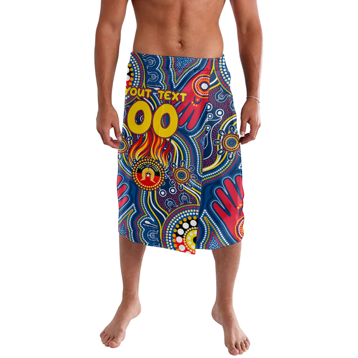 Personalised NAIDOC Week 2024 Adelaide Crows Lavalava Australian Aboriginal Hand Painting