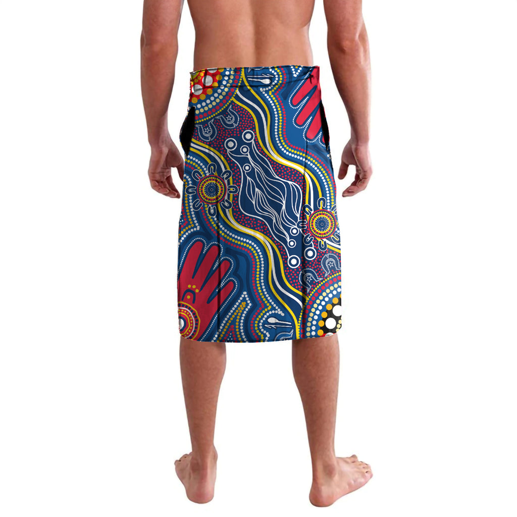 Personalised NAIDOC Week 2024 Adelaide Crows Lavalava Australian Aboriginal Hand Painting