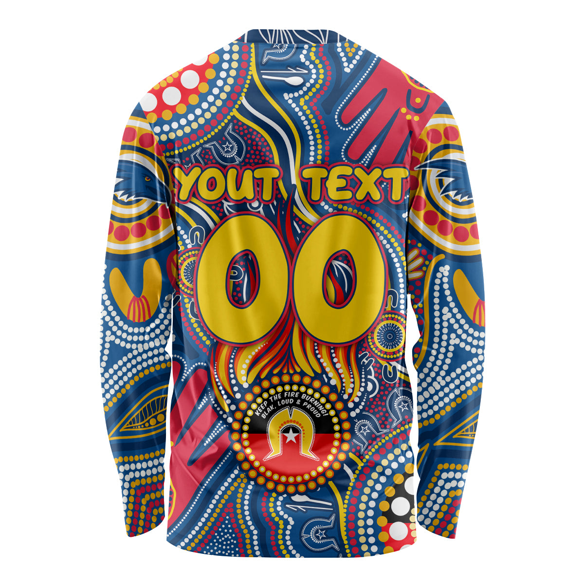 Personalised NAIDOC Week 2024 Adelaide Crows Long Sleeve Shirt Australian Aboriginal Hand Painting