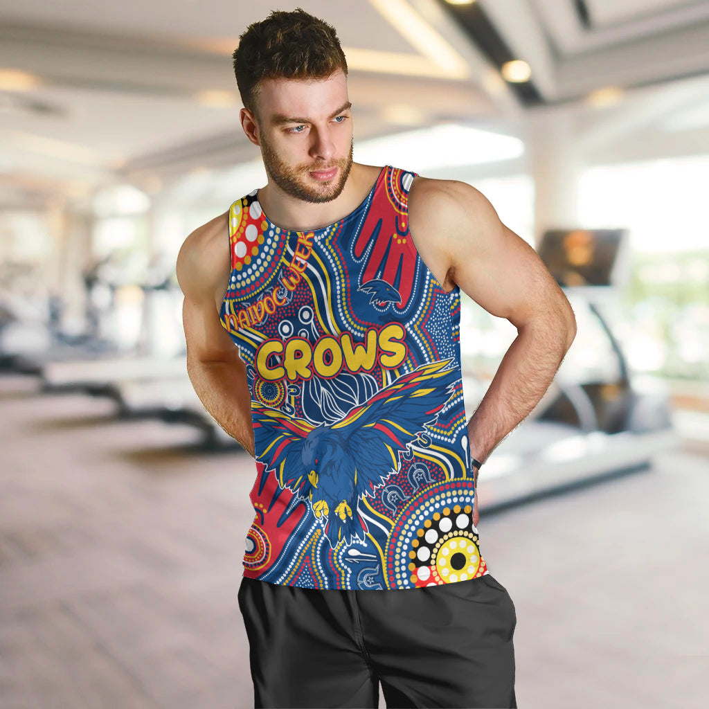 Personalised NAIDOC Week 2024 Adelaide Crows Men Tank Top Australian Aboriginal Hand Painting
