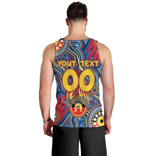 Personalised NAIDOC Week 2024 Adelaide Crows Men Tank Top Australian Aboriginal Hand Painting