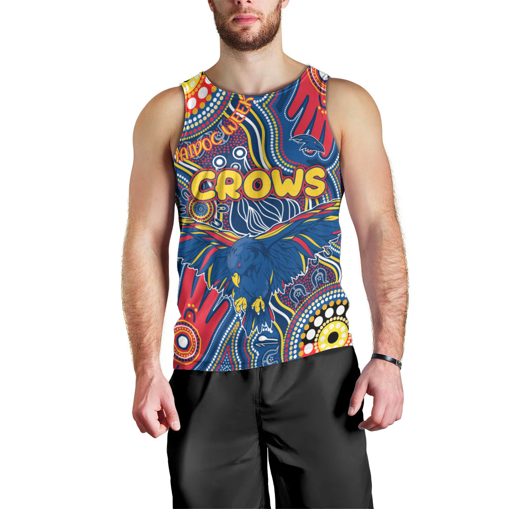 Personalised NAIDOC Week 2024 Adelaide Crows Men Tank Top Australian Aboriginal Hand Painting