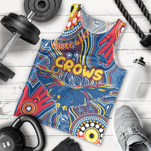 Personalised NAIDOC Week 2024 Adelaide Crows Men Tank Top Australian Aboriginal Hand Painting