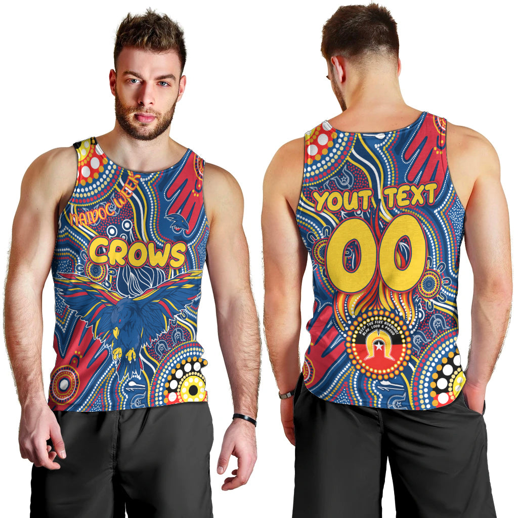 Personalised NAIDOC Week 2024 Adelaide Crows Men Tank Top Australian Aboriginal Hand Painting
