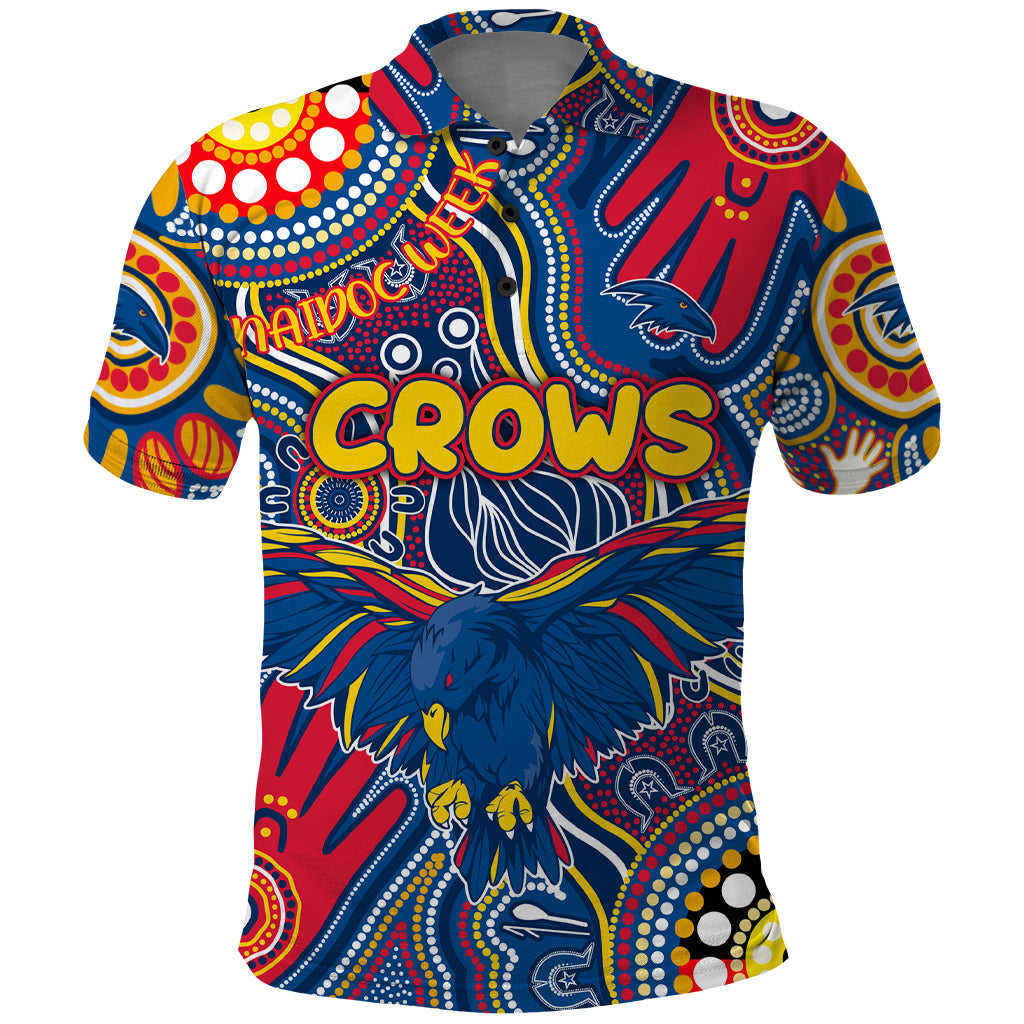 Personalised NAIDOC Week 2024 Adelaide Crows Polo Shirt Australian Aboriginal Hand Painting