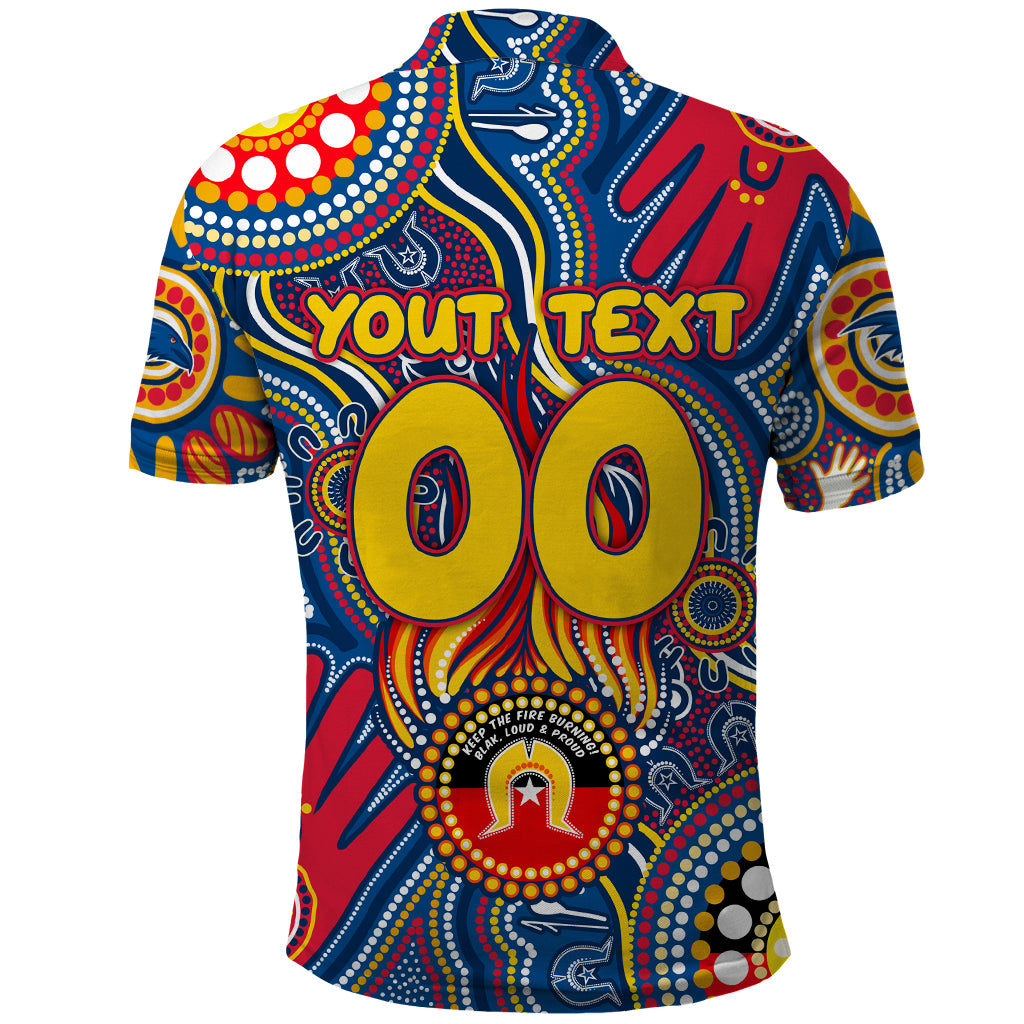 Personalised NAIDOC Week 2024 Adelaide Crows Polo Shirt Australian Aboriginal Hand Painting