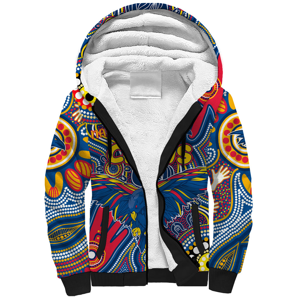 Personalised NAIDOC Week 2024 Adelaide Crows Sherpa Hoodie Australian Aboriginal Hand Painting