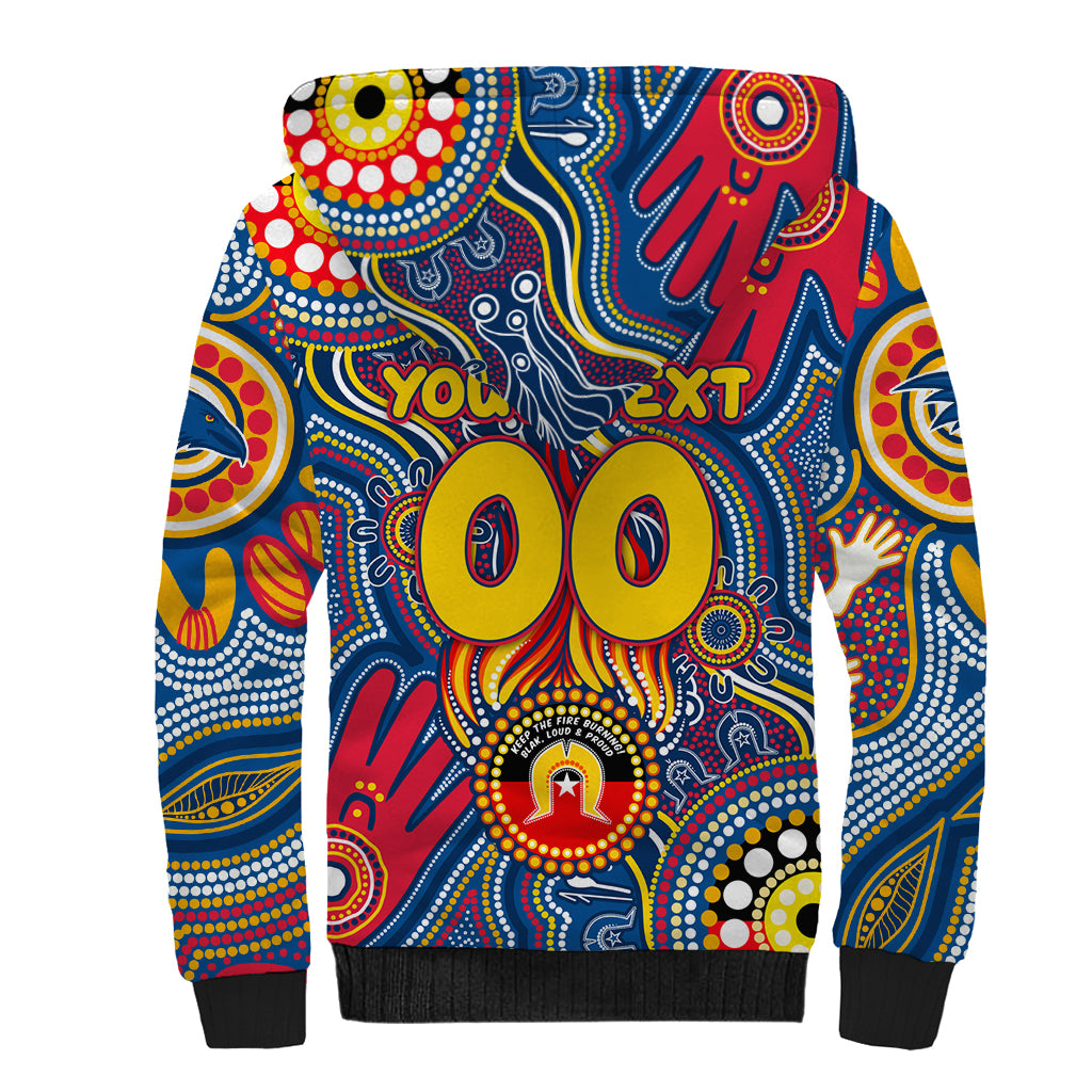 Personalised NAIDOC Week 2024 Adelaide Crows Sherpa Hoodie Australian Aboriginal Hand Painting