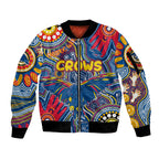 Personalised NAIDOC Week 2024 Adelaide Crows Sleeve Zip Bomber Jacket Australian Aboriginal Hand Painting