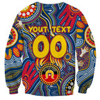 Personalised NAIDOC Week 2024 Adelaide Crows Sweatshirt Australian Aboriginal Hand Painting